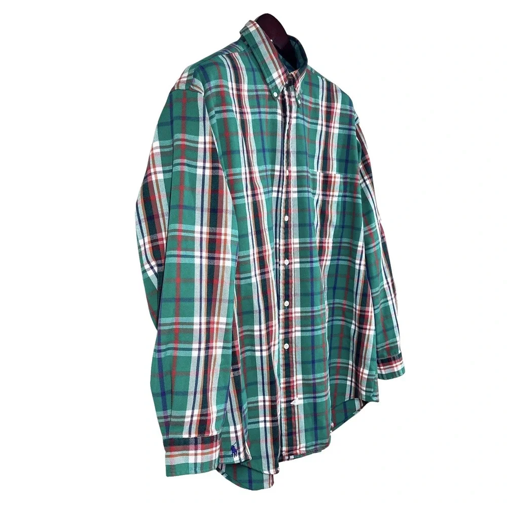 Vintage Ralph Lauren The Big Shirt Flannel Button Down Mens L Plaid Oversived